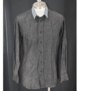 Gaspard Yurkievich Charcoal Gray Chambray Button Up Shirt - M